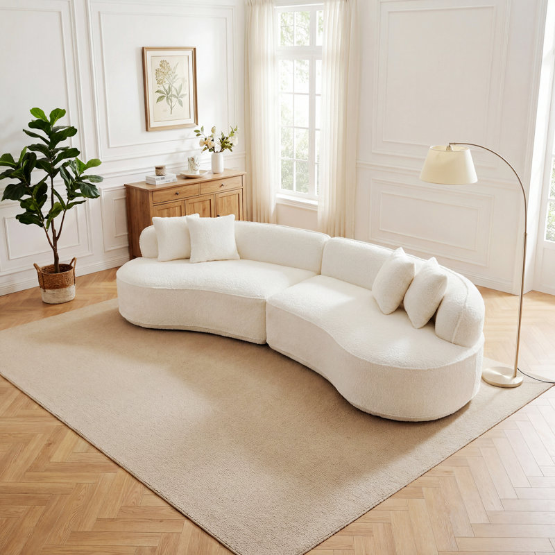 Curved Sectional Sofa, Minimalist Couch For Living Room, Apartment