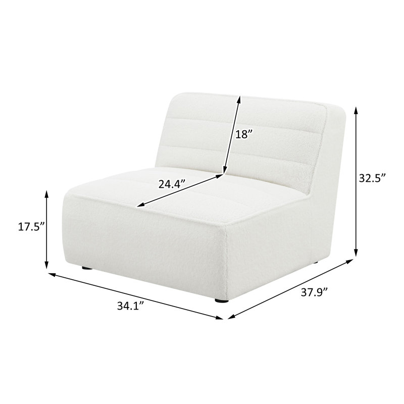Fauteuil sans accoudoirs, Boucle blanc