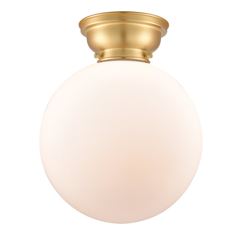 Plafonnier encastré 1 lampe 12 po Alstrom, DEL, Blanc mat, Or satiné