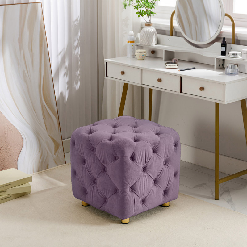 Banc rembourré en velours Asharie, Mauve