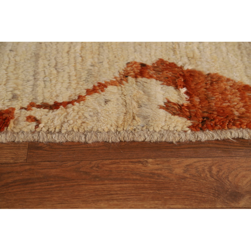 Tapis géométrique en laine marocain fait à la main 7 x 10