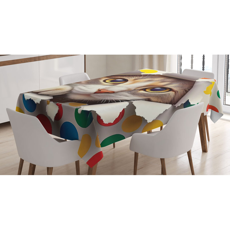 Jathniel Rectangle No Pattern Microfiber Tablecloth, 90" Rectangle