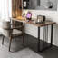 Bureau noyer + bois massif rectangulaire noir + fer-564380538