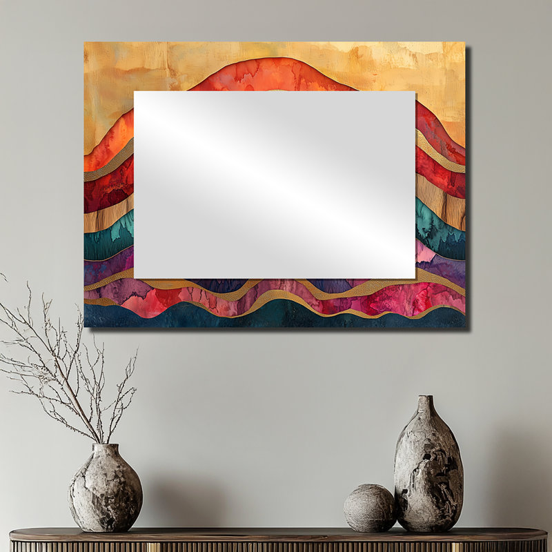 Abstrait marbré arc-en-ciel couleurs de la vie I - art mural miroir mural - imprimé sur métal, 24 po x 32 po