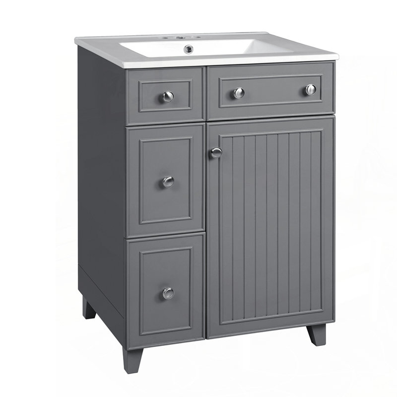 Meuble-lavabo élégant avec rangement fonctionnel et fabrication durable