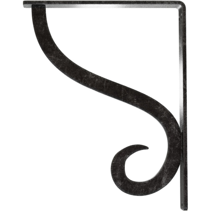 Support simple en fer forgé Ashford, Argent antique, H 10 po x l 1,5 po x P 7,5 po