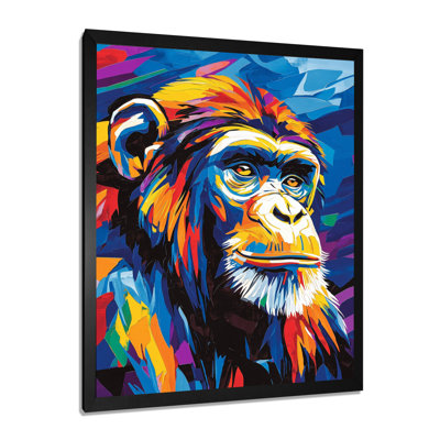Pop Art Agile Monkey Portrait II - Monkey Canvas Print