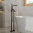 3 Handle Floor Clawfoot Tub Faucet with Diverter-69317526