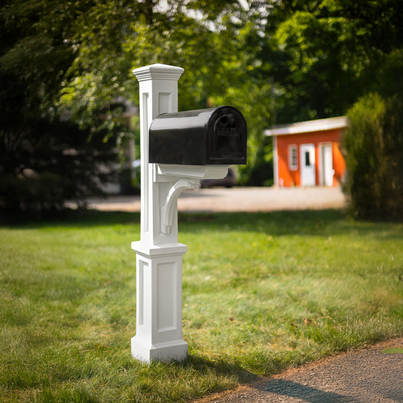 Poteau de boîte aux lettres avec bras standard Mayne Newport Plus, Blanc