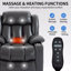 Similicuir à double moteur à position infinie jusqu'à 350 lb avec fonction de levage électrique avec fauteuil inclinable, mécanisme de mouvement robuste avec vibration à 8 points avec fonction de massage et chauffage lombaire, acier inoxydable avec 2 porte-gobelets, gris
