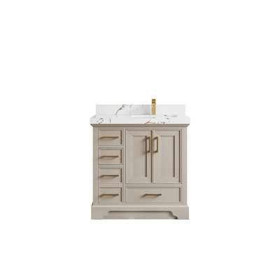 Meuble-lavabo simple 36 po avec plateau Leshaunda