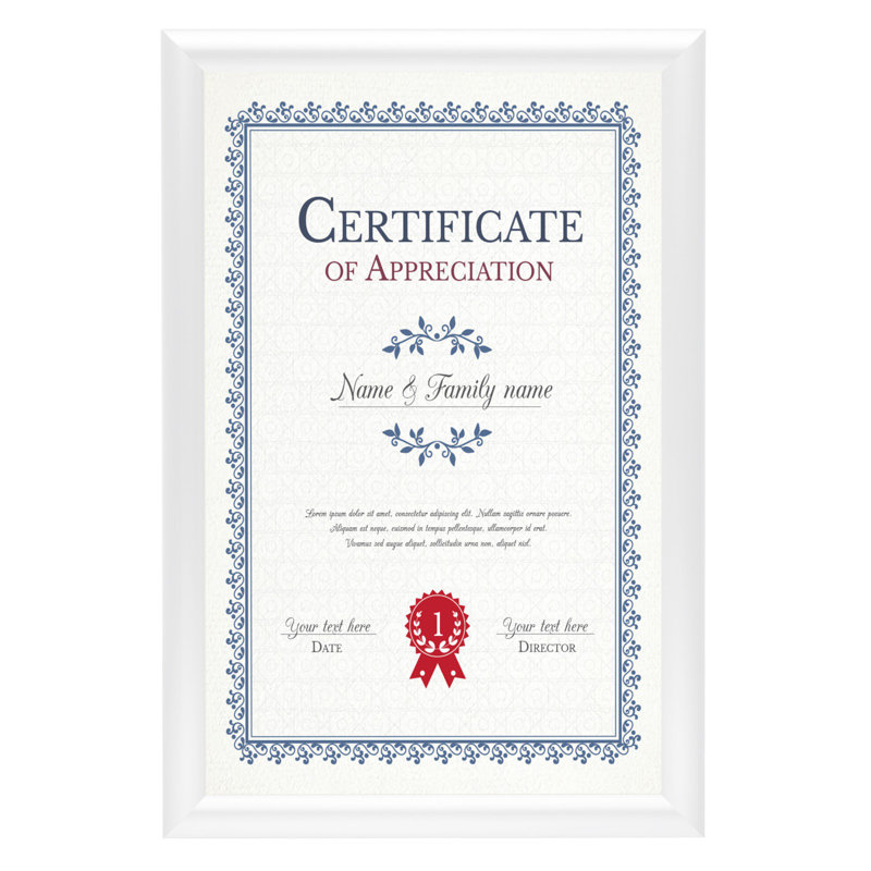 Metal Picture Frame, White, 11" x 17"