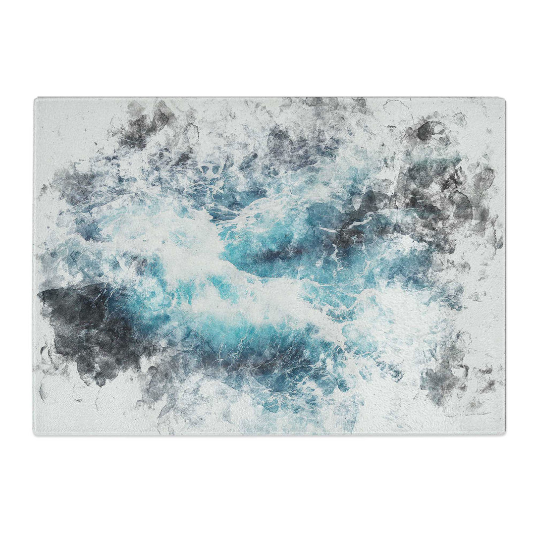 Tempered Glass Rip Tide in Blue Chopping Board