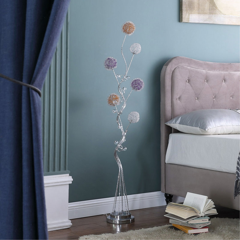 Lampe sur pied à DEL 58,5 po en aluminium Zeus