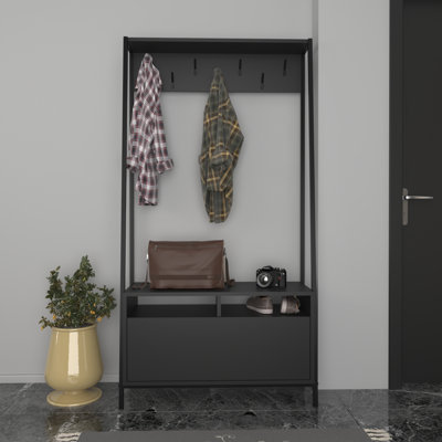 Andreous Hall Tree 37'' Wide with Shoe Storage