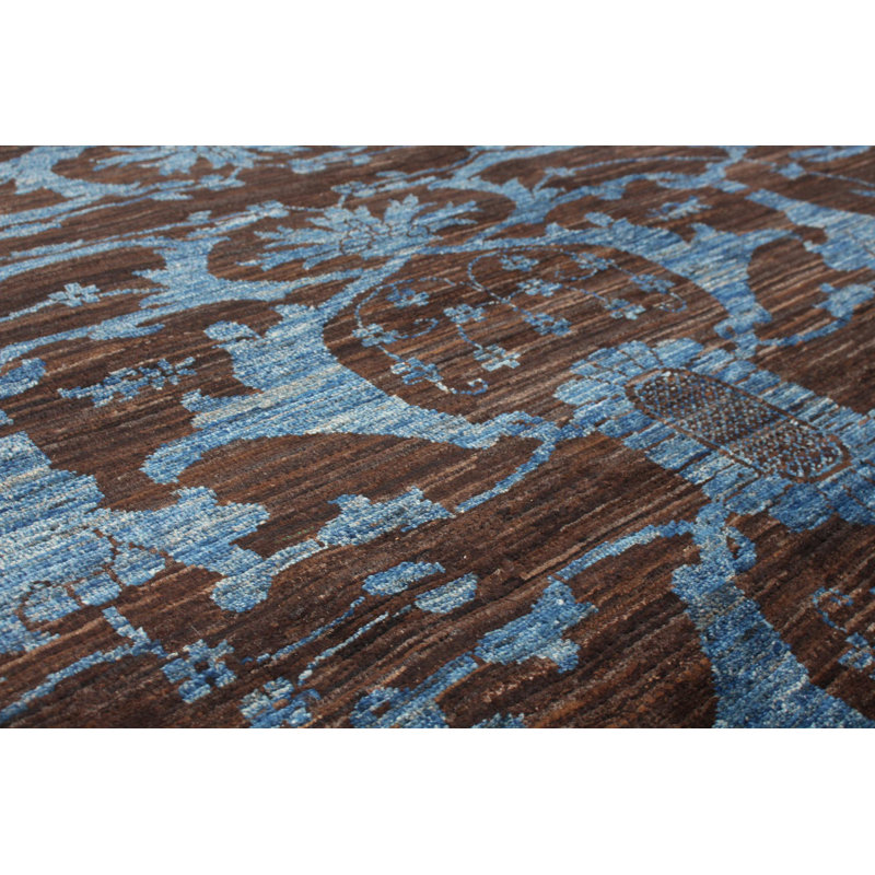 Tapis unique en laine noué à la main brun pâle 18,20 po New Age 7 pi 11 po x 9 pi 7 po New Age