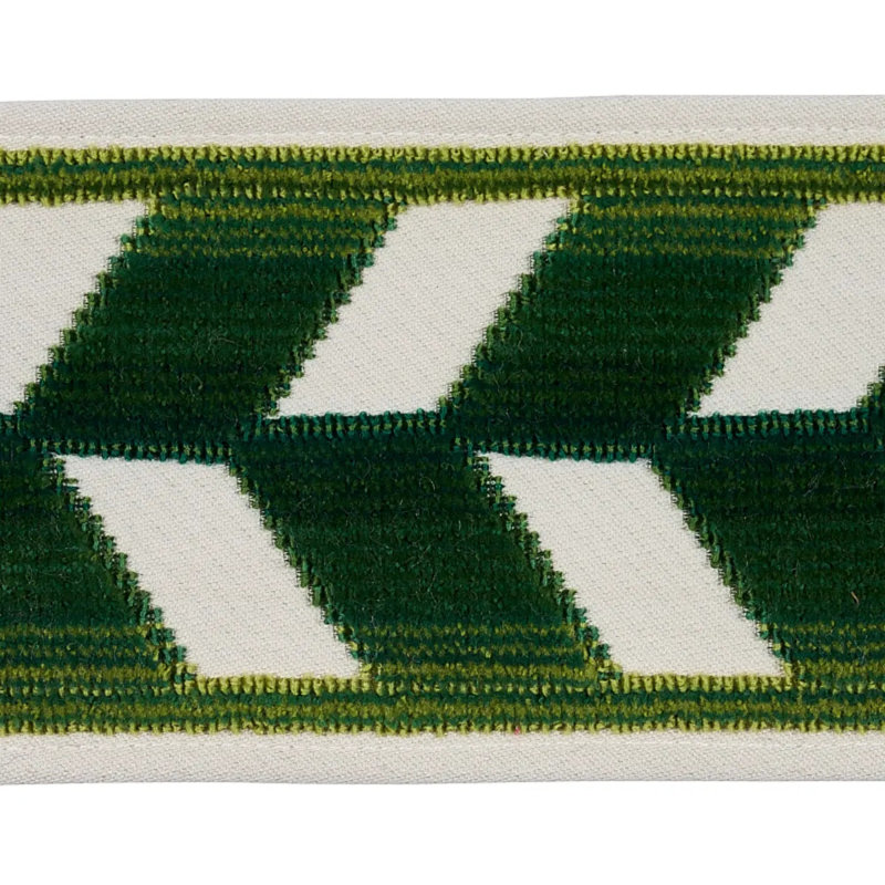 Chevron Strie Velvet Tape, Emerald