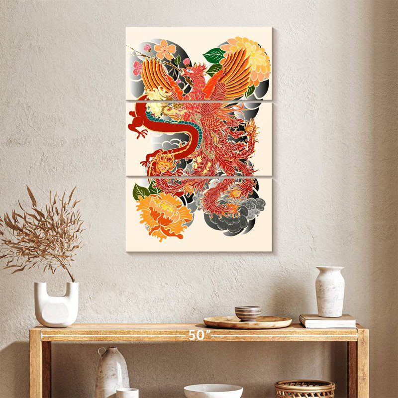 Brampt Dragon And Phoenix, 38" H x 24" W