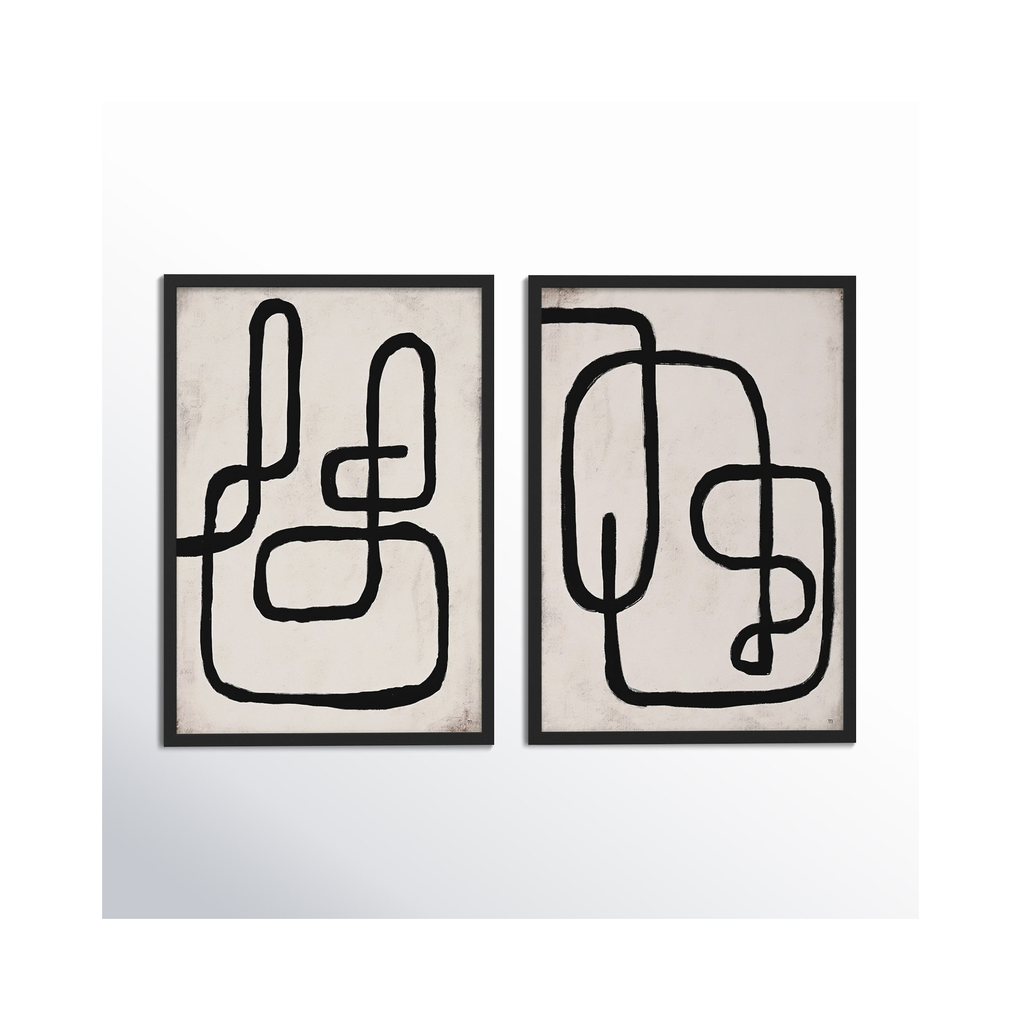 Linework by StudioM, Black Framed Paper, 20" H x 28" W x 1.25" D