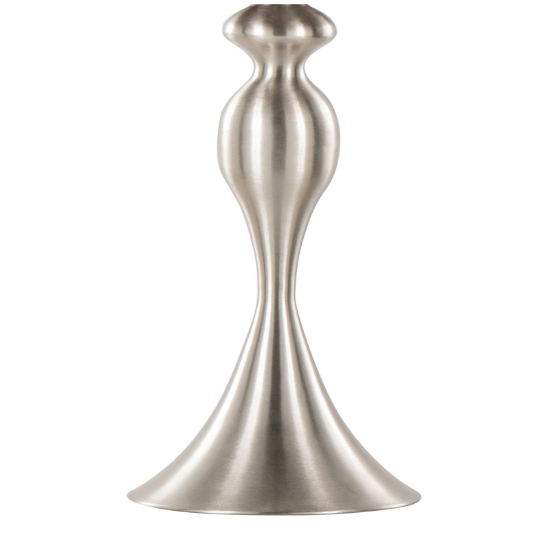 Ashland 27" Contemporary Table Lamp in Brushed Nickel with Light Grey Linen and Brushed Nickel Laser Cut Shade from Grandview Gallery by LumiSource - Set of 2