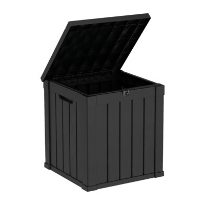 50 Gallon All-Weather Waterproof Resin Lockable Deck Box(Black)