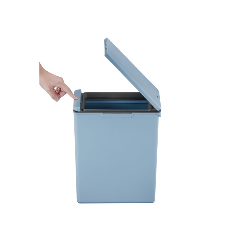 Morandi Touch Top Rubbish Bin, Blue, 40cm H x 20.6cm W x 32.5cm D, 20 L