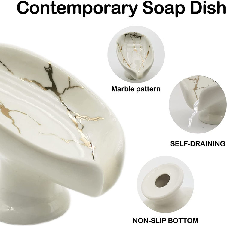 Rebrilliant Ceramic Self Draining Leaf Soap Dish