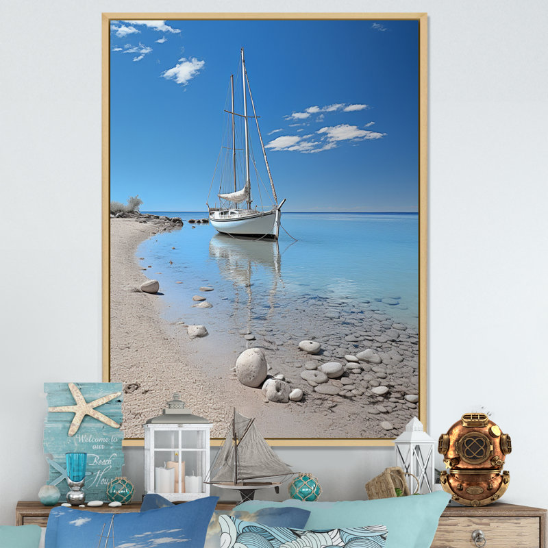 Hartmut, bateau, élégance, minimalisme IV, H 32 po x l 24 po x P 1 po, Cadre naturel flottant