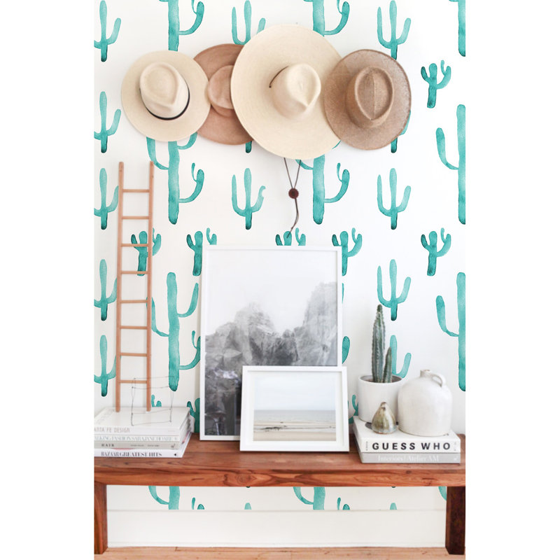 Fenham Cactus Roll Cacti Floral Wallpaper, 416 cm L x 254 cm W