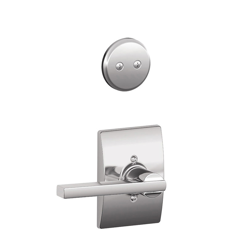 Inactive Interior Latitude Lever Century Rosette Dummy Entry Set (Exterior Portion Sold Separately), Bright Chrome
