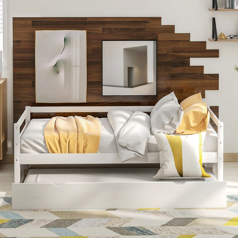 Daybed With Trundle Frame Set, White