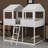 Wood Bunk Bed With Roof, Window, Guardrail-1321897798