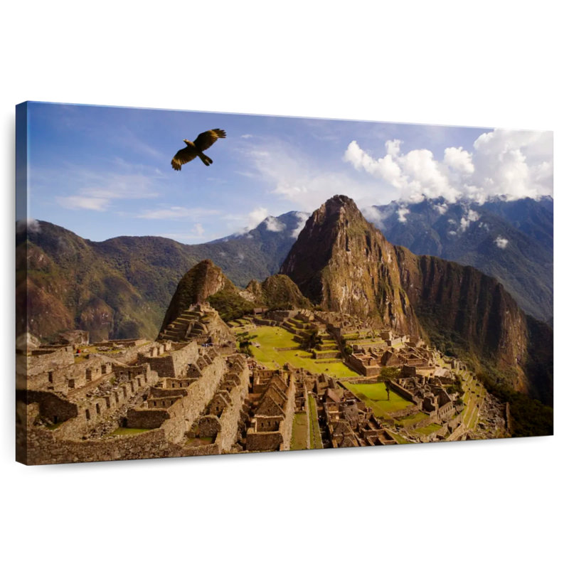Lilie Hawk Over Machu Picchu, 26" H x 39" W