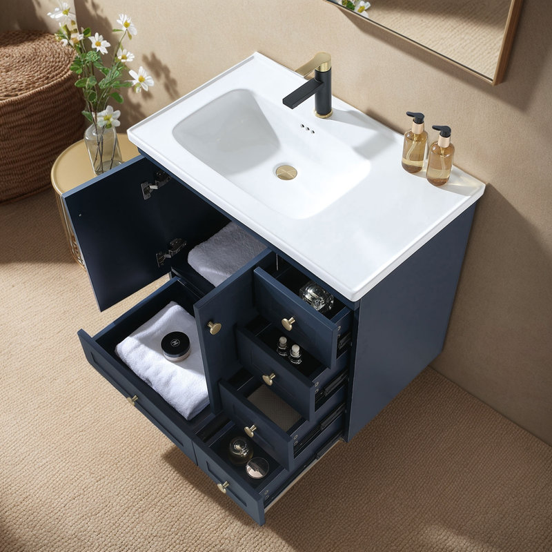 Ensemble de meuble-lavabo simple 32 po bleu