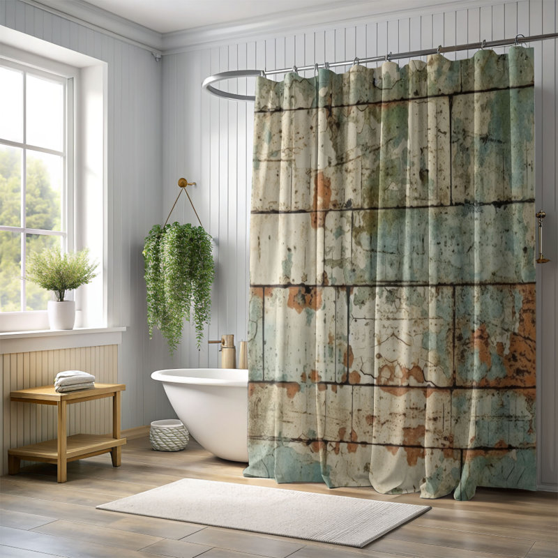 Rideau de douche Classic Mosaic, H 74 po x l 71 po