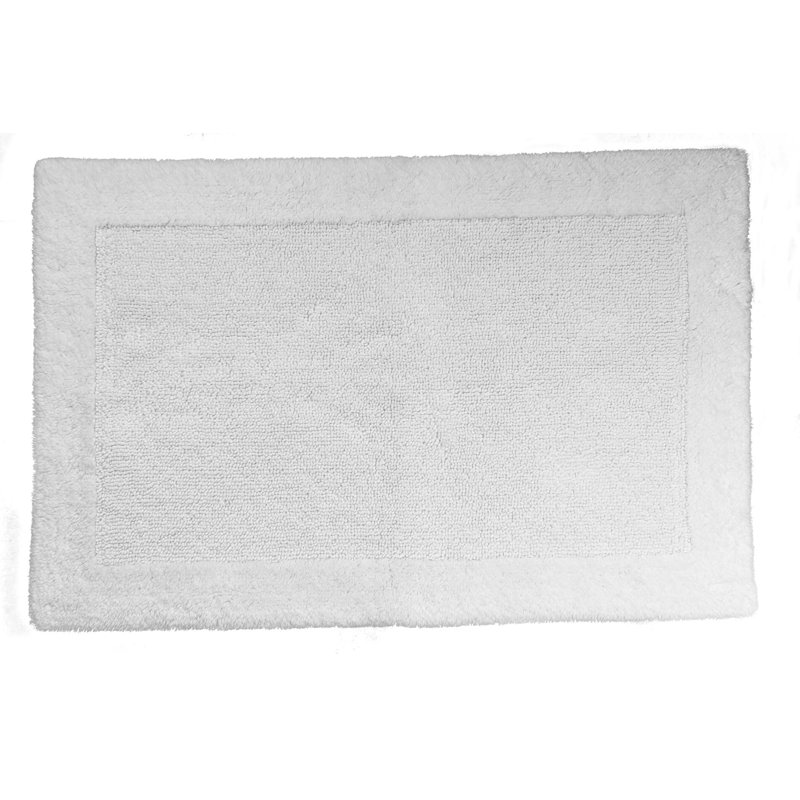 Amelie Square Bath Rug, 70cm W x 120cm L, White