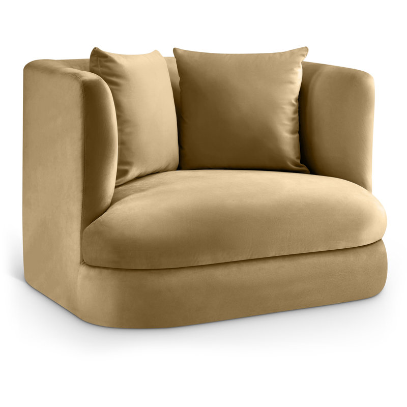 Chaise en velours Ethalind, Velours brun clair