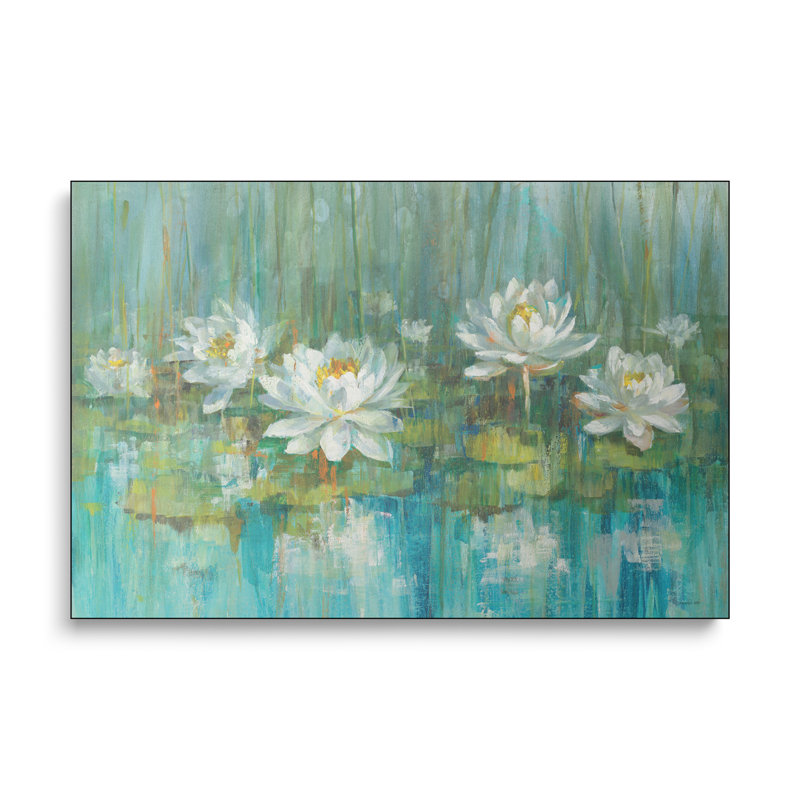 Steelpix Metal Canvas -  Water Lily Pond By Danhui Nai Wall Art Print
