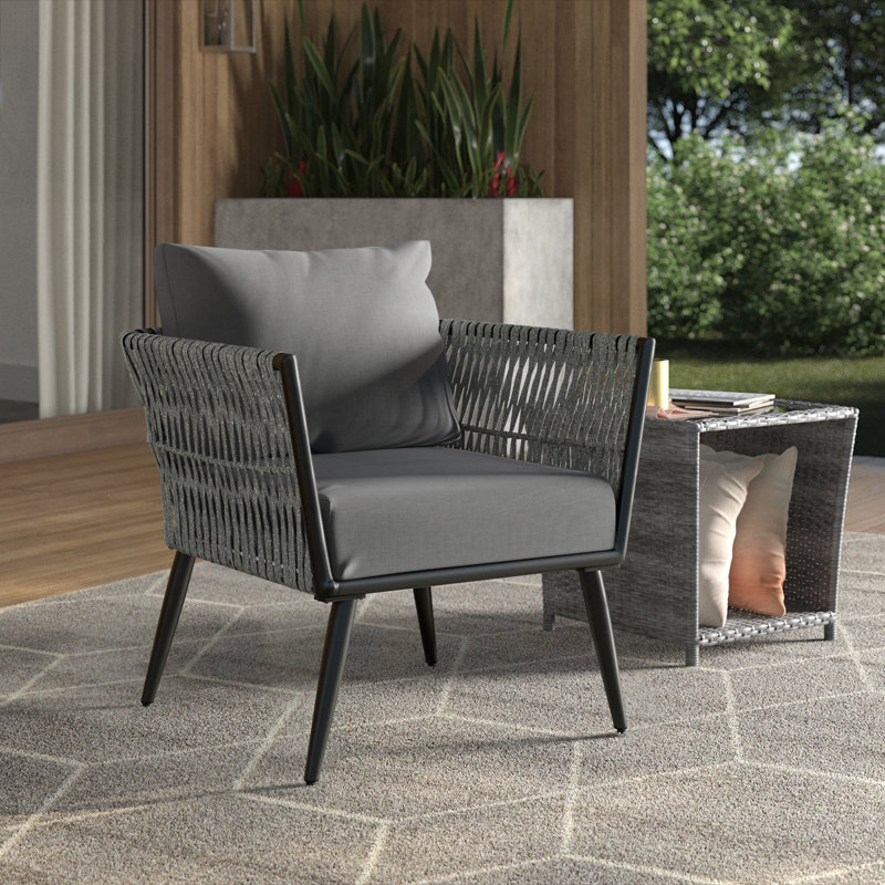 Chaise de patio avec coussins Brancon, Simple