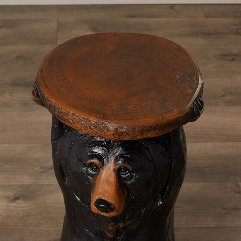 Forest Black Bear Figurine End Table
