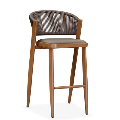 Chaise d'extérieur en rotin avec dossier en métal et osier PURPLE LEAF (ensemble de 2)