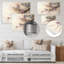 Décoration murale moderne en métal rose et prune cerisier en fleurs V-87831845