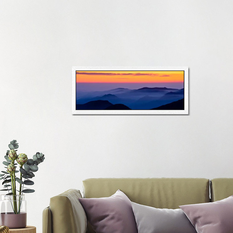 Rising Mist #3 by Dan Ballard - Panoramic Print on Canvas, 121.92 cm H x 40.64 cm W, White Framed
