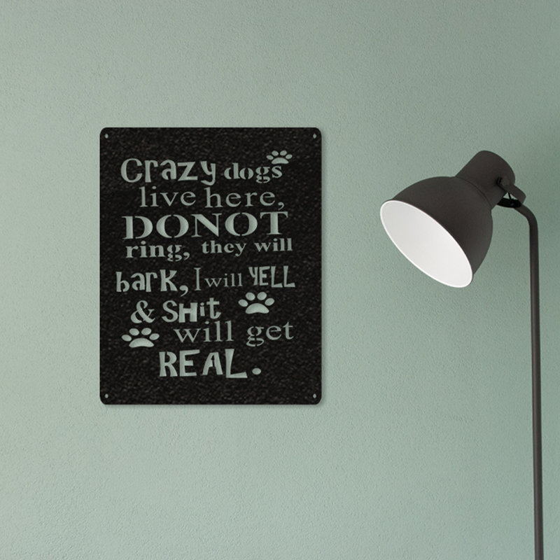 Crazy Dogs Wall Décor, 13" H x 12" W x 0.06" D