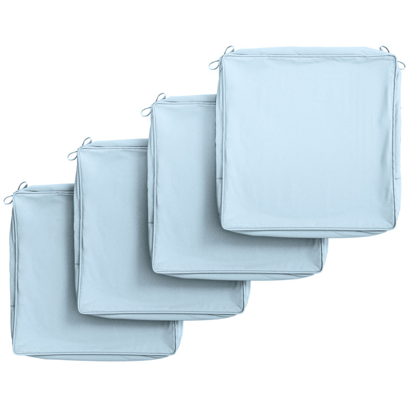 Outdoor 4'' Non-Slip Patio Chair Cushion Cover With Portable Carry Handle., Sky Blue, 4", 19" W x 19" D