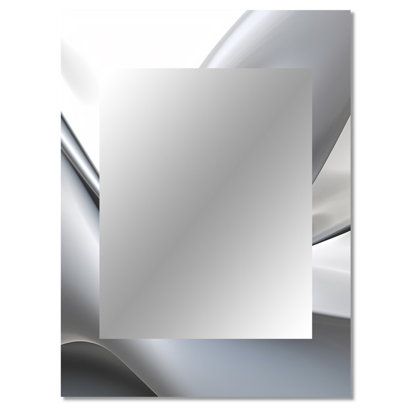 Abstrait contemplatif blanc gris - décor de miroir mural unique, grand miroir moderne, art imprimé en métal, 40 po x 30 po