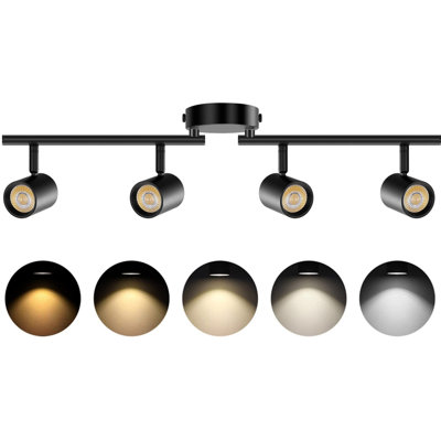 4-Light LED Track Lighting Kit, 5-Colour Dimmable