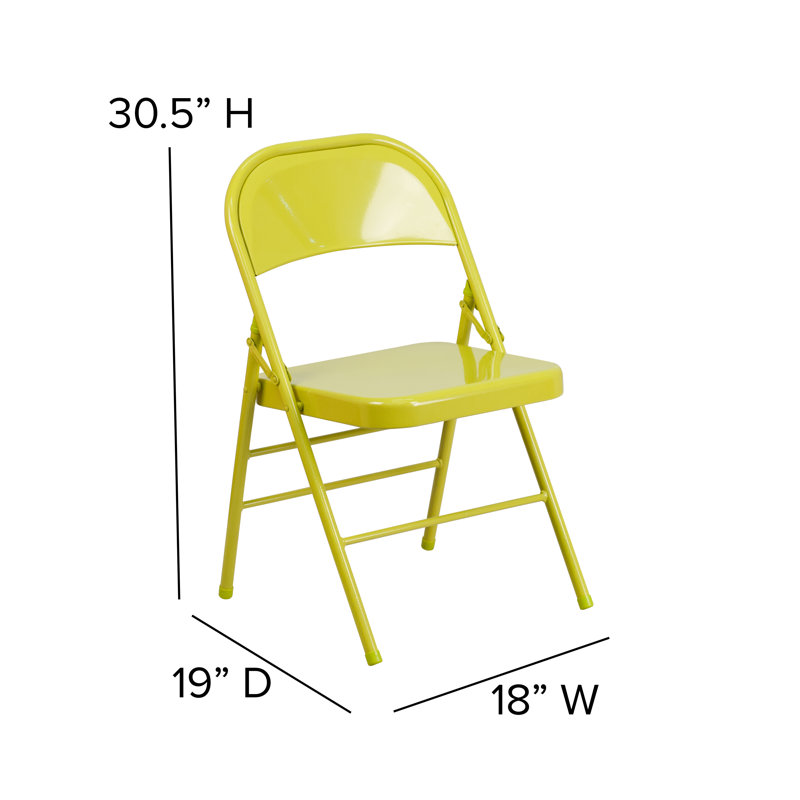 Chaise pliante en métal Oliverson, Citron