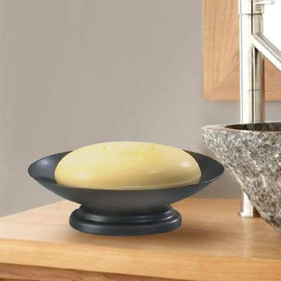 Porte-savon en acier inoxydable résistant à la rouille, porte-savon avec crémaillère pour comptoir de salle de bain, douche, évier de cuisine noir