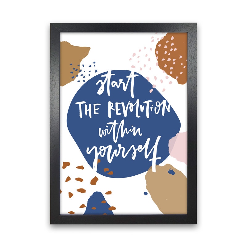 Start The Revolution by Planeta444 - Print, 46cm H x 34cm W x 3cm D, Black Framed